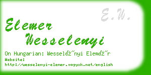 elemer wesselenyi business card